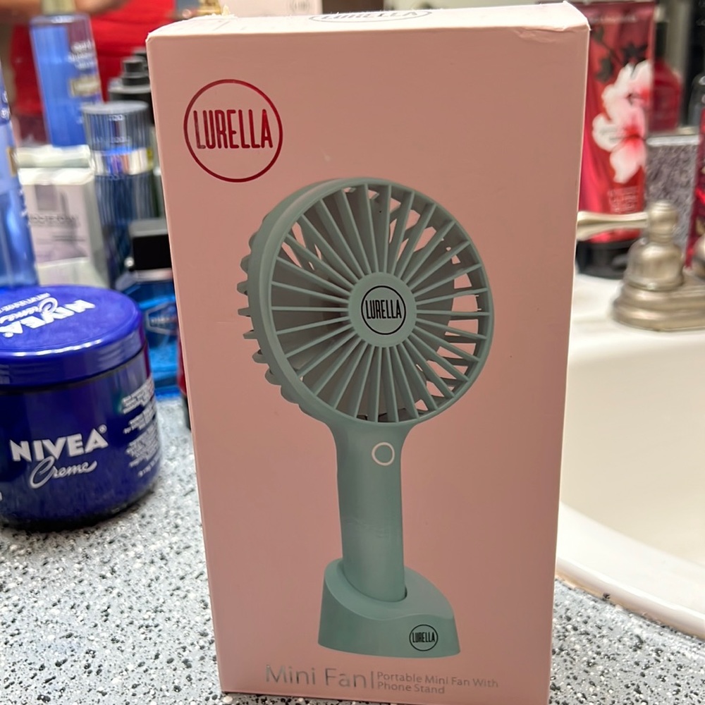 Lurella Mini Fan with phone stand- Brand New in box